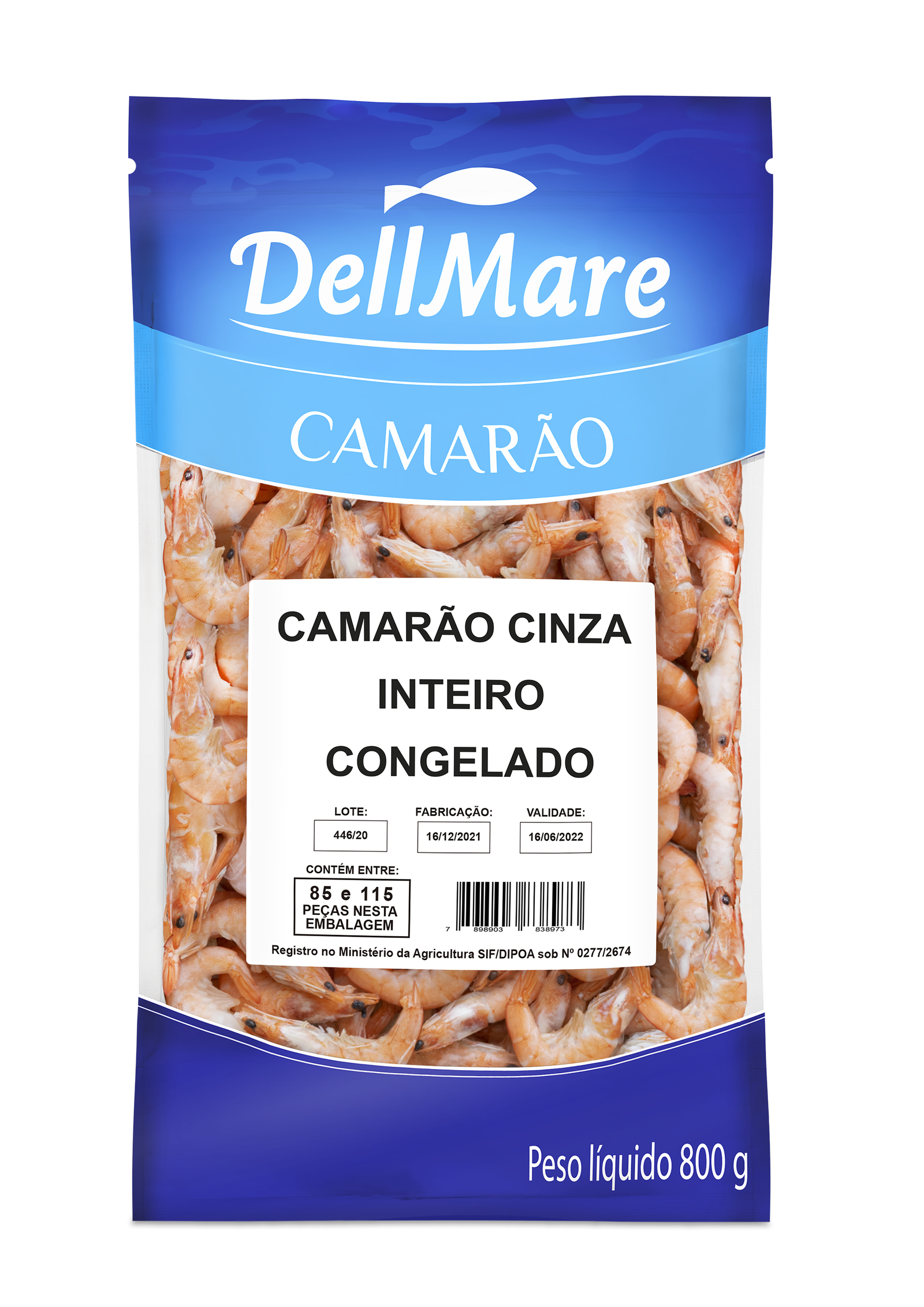 camarão inteiro 800g